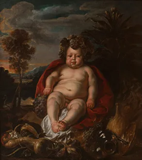 Jordaens Prints: Bacchus as a child. Artist: Jordaens, Jacob (1593-1678)