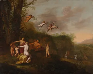 Bacchus and Nymphs in a Landscape, probably 1640s. Creator: Abraham van Cuylenborch Bacchus and Nymphs in a Landscape, probably 1640s. Creator: Abraham van Cuylenborch