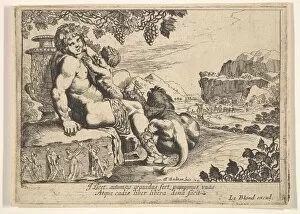 Pierre Collection: Bacchus, Satyr, and Lion, 1610-42. Creator: Pierre Brebiette