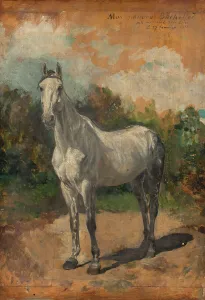 Bachelor Prints: Bachelor, artist's horse, 1871. Creator: Jean Louis Ernest Meissonier