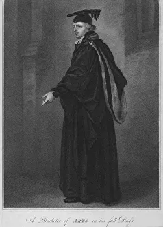 Mortar Board Prints: A Bachelor of Arts in his full Dress, 1796. Creator: Anthony Cardon