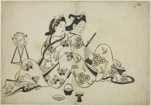 Back to back, from a series of 12 prints, c. 1700. Creator: Furuyama Moroshige Back to back, from a series of 12 prints, c. 1700. Creator: Furuyama Moroshige