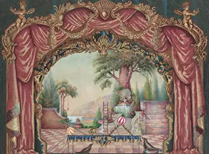 Backdrop for Vaudeville Stage, c. 1938. Creator: Perkins Harnly