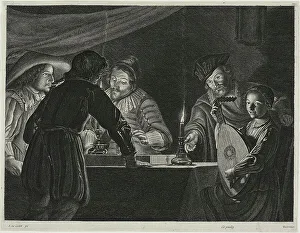 Lucas Vorsterman I Prints: Backgammon Players, c. 1630. Creator: Lucas Vorsterman
