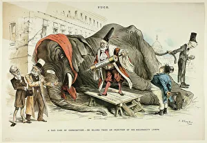 Tuberculosis Prints: A Bad Case of Consumption, from Puck, 1890. Creator: Joseph Keppler