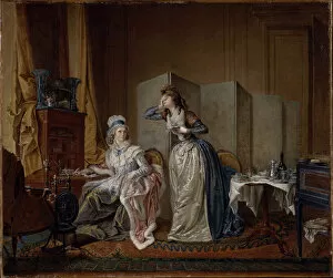 Woman At Her Toilette Collection: The bad news, 1794. Creator: Colin De La Biochaye, Christian Marie (1750-1813)