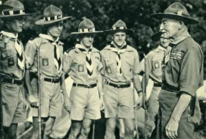 Parade Prints: Baden-Powell with some Rhodesian Scouts, 1944. Creator: Unknown