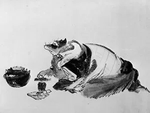 Anthropomorphic Collection: Badger, 19th century. Creator: Hokusai School