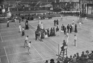 Russell Sons Prints: A Badminton Tournament at the Crystal Palace, 1902, (1903). Artist: Russell & Sons