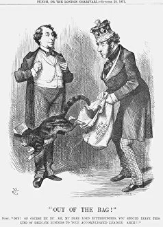 Benjamin Disraeli Collection: Out of the Bag!, 1871. Artist: Joseph Swain