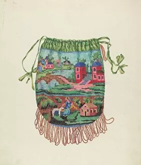 Cross Stitch Gallery: Bag, c. 1937. Creator: Gene Luedke