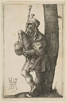 Bagpipes Gallery: The Bagpiper, 1514. Creator: Albrecht Durer