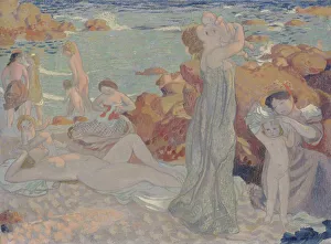 Sunbathing Prints: Baigneuses, plage du Pouldu, 1899. Creator: Maurice Denis