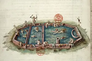 Hot Spring Prints: Bains de Neris-les-Bains. Miniature from Generale description du pais et duche de