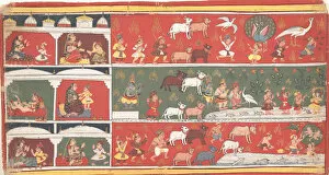Bhagavatapurana Collection: Bakasura, the Crane Demon, Arrives in Brindavan... a Dispersed Bhagavata Purana