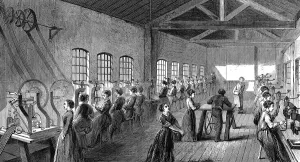 Baker and Finnemores pen factory, St Pauls Square, Birmingham, England, 1870