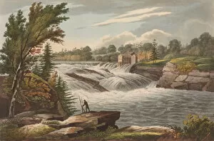 Aquatint Printed In Color With Hand Coloring Gallery: Bakers Falls (No. 8 of The Hudson River Portfolio), 1823-24. Creator: John Hill
