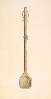 Wooden Spoon Prints: Bakers Mixing Spoon, c. 1939. Creator: Paul Poffinbarger