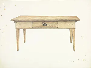 Bakery Prints: Baker's Table, c. 1937. Creator: Earl Butlin