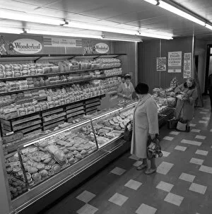 Bakers Gallery: The bakery counter at the ASDA supermarket in Rotherham, South Yorkshire, 1969. Artist