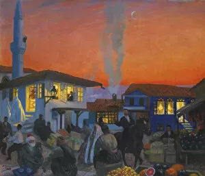 Bakhchisaray Gallery: Bakhchisaray, 1917. Artist: Kustodiev, Boris Michaylovich (1878-1927)