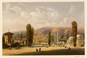 Bakhchisaray Fountain Collection: The Bakhchisaray Khans Palace, 1856. Artist: Bossoli, Carlo (1815-1884)
