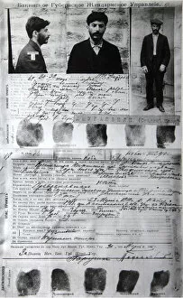 Images Dated 4th February 2010: Baku Police form of the political criminal J Jugashvili (Stalin), 1910