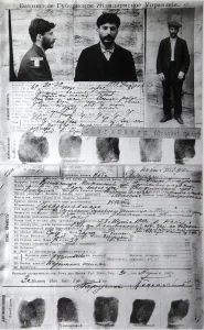 Baku Police form of the political criminal J Jugashvili (Stalin), 1910