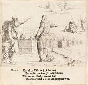 Augustin Hirschvogel Gallery: Balaks Sacrifice, and Balaams Prophecy, 1548. Creator: Augustin Hirschvogel
