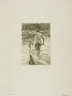 Skinny Dipping Prints: Balance, 1919. Creator: Anders Leonard Zorn
