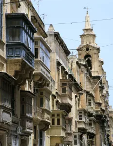 Maltese Prints: Balconies, St Pauls Street, Valletta, Malta