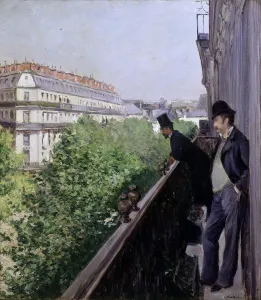 Caillebotte Prints: A Balcony, Boulevard Haussmann, 1880