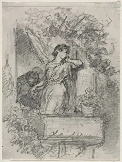 On the Balcony. Creator: Celestin Francois Nanteuil (French, 1813-1873)