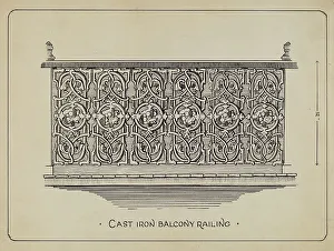 Verbeke Lucien Prints: Balcony Railing, c. 1936. Creator: Lucien Verbeke