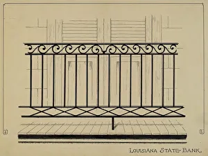 Balcony Rail Prints: Balcony Railing, c. 1936. Creator: Ray Price