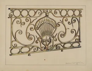 Rolland Livingstone Prints: Balcony Railing, c. 1936. Creator: Rolland Livingstone
