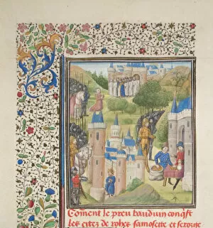 Baldwin I Gallery: Baldwin of Boulogne entering Edessa in February 1098. Miniature from the Historia by William of Tyre