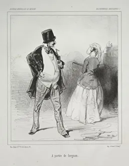 Baliverneries Parisiennes: A portee de lorgnon. Creator: Paul Gavarni (French, 1804-1866)