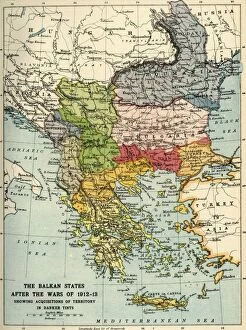 Bartholomew John Son Gallery: The Balkan States After the Wars of 1912-13, (c1920). Creator: John Bartholomew & Son