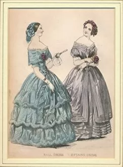 Fashionable Gallery: Ball Dress & Evening Dress, 19th century. Creator: Unknown
