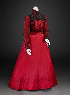 Garment Prints: Ball Gown (Bodice, Skirt), 1890s. Creator: Unknown