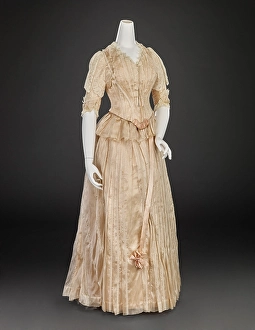 Garment Prints: Ball Gown (Bodice, Skirt, Shawl), 1889. Creator: Louis Valentin