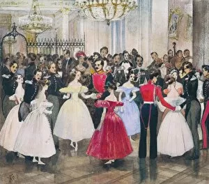 The Ball in the House of Princess Maria Baryatinskaya, 1830s. Artist: Gagarin, Grigori Grigorievich (1810-1893)