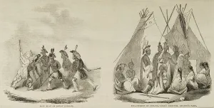 Wigwam Prints: Ball Play of the Ioway Indians and Encampment of Ioways