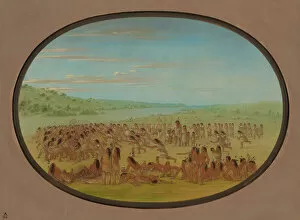 River Mississippi Gallery: Ball-Play of the Women - Sioux, 1861 / 1869. Creator: George Catlin
