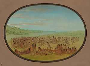 River Mississippi Prints: Ball-Play of the Women - Sioux, 1861 / 1869. Creator: George Catlin