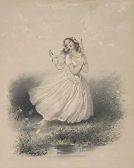 Ballet dancer Carlotta Grisi (1819-1899) in La Sylphide, 1844