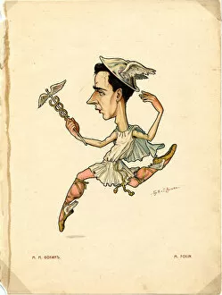 Ballet dancer and choreograf Michel Fokine (From: Russian Ballet in Caricatures), 1902-1905