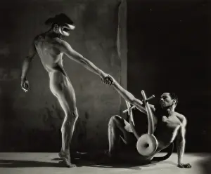 Dancers Prints: Ballet Orpheus with Noguchi Sculpture, between 1948 and 1955. Creator: George Platt Lynes