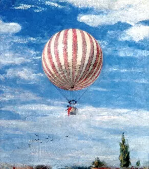 Hot Air Balloon Collection: Balloon, 1878. Artist: Pal Szinyei Merse